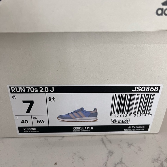 Adidas Run 70s 2.0 Light Blue and Pale Peach Sneakers size 7 - Picture 7 of 7